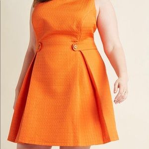 ModCloth So Sixties A-Line Dress in Clementine. 1X